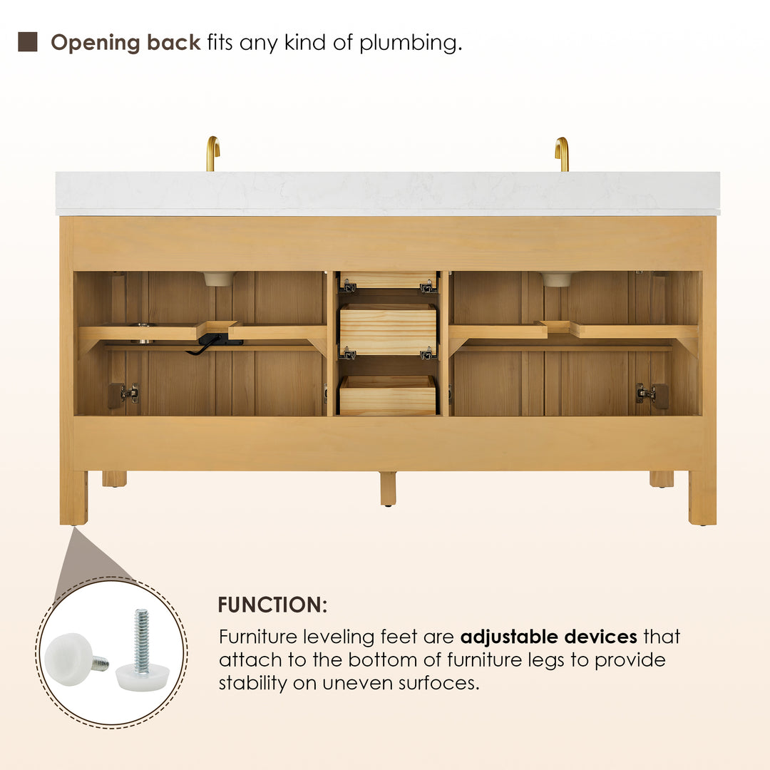 Cedar 72" Double Bathroom Vanity