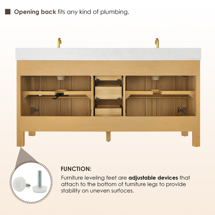 Cedar 72" Double Bathroom Vanity
