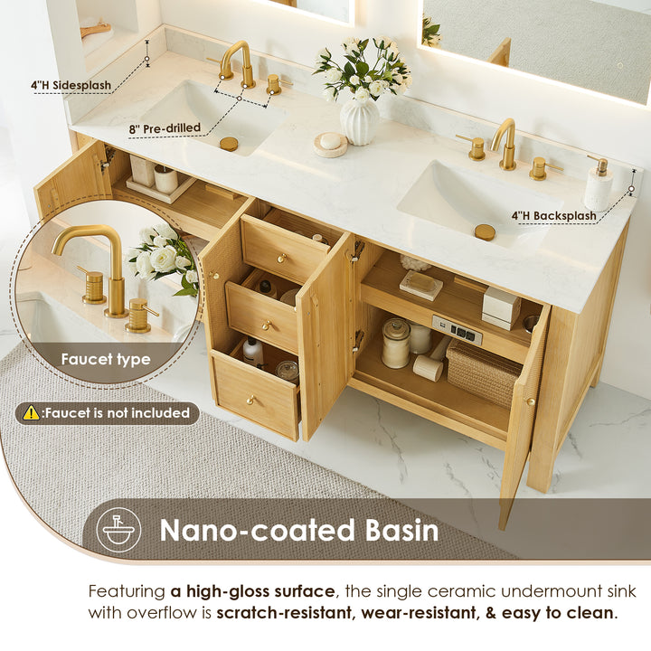 Cedar 72" Double Bathroom Vanity