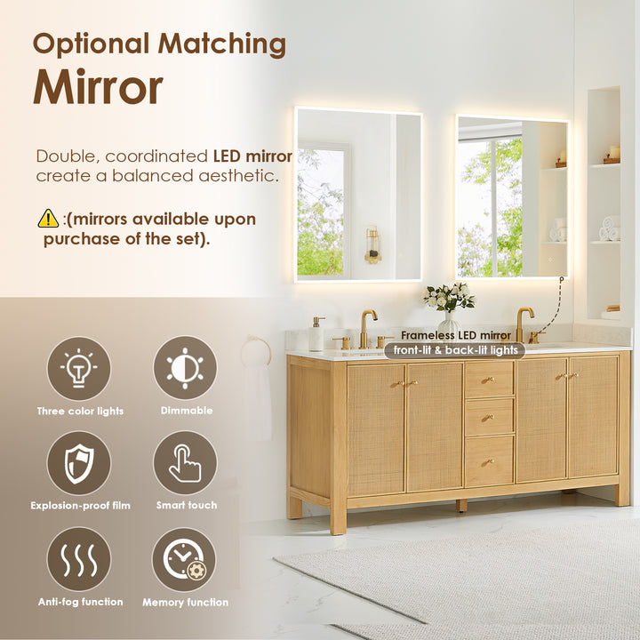 Cedar 72" Double Bathroom Vanity