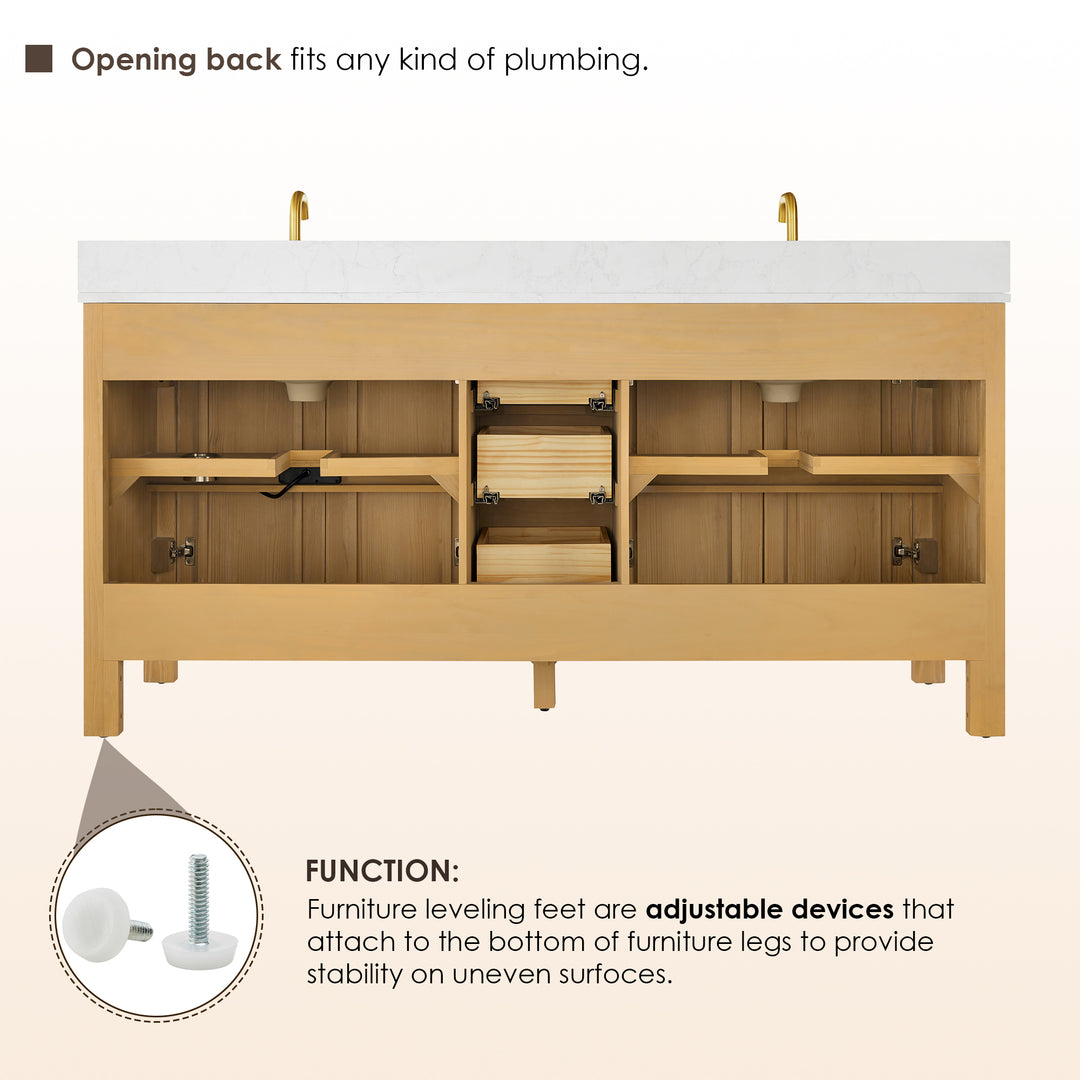 Cedar 72" Double Bathroom Vanity