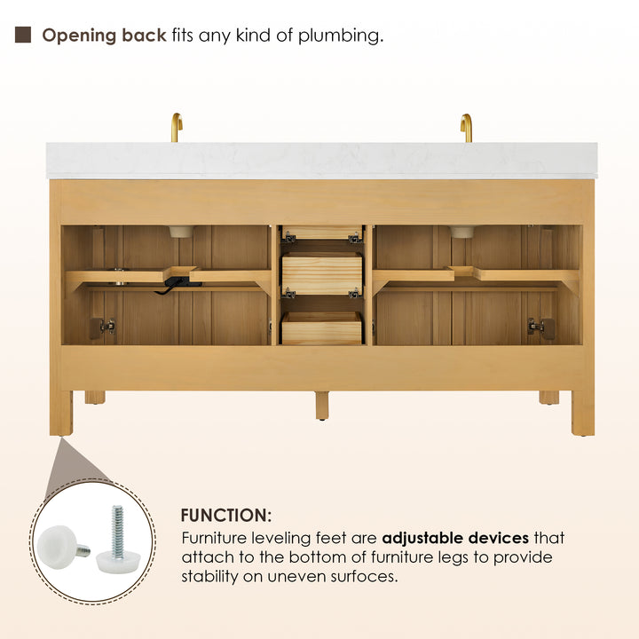 Cedar 72" Double Bathroom Vanity