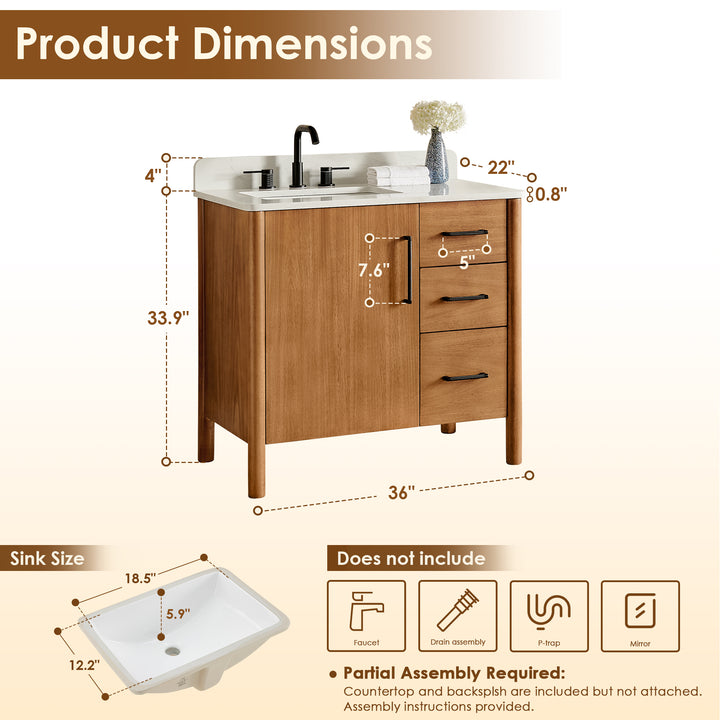 Velora 36" Single Bathroom Vanity