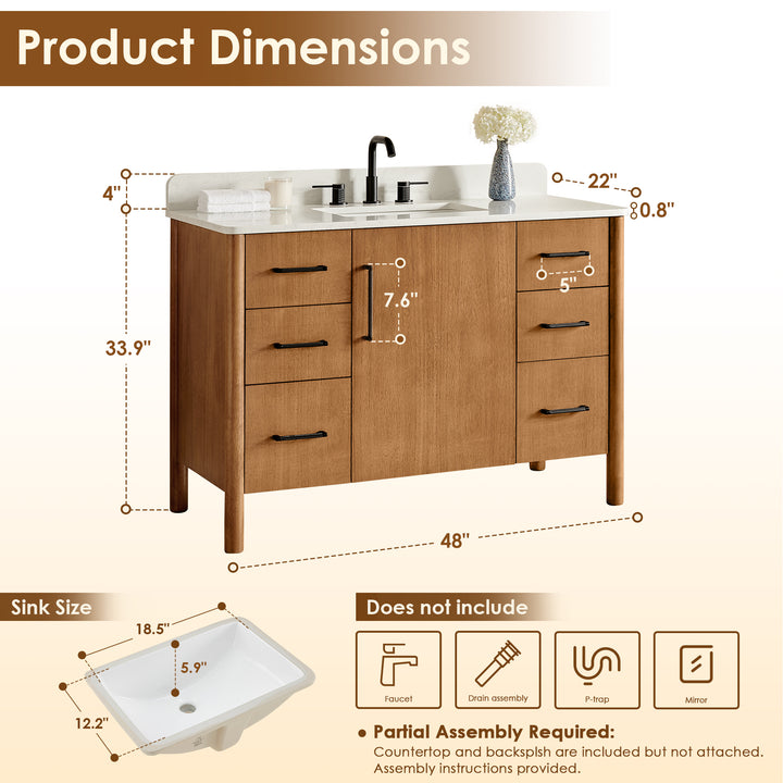 Velora 48" Single Bathroom Vanity