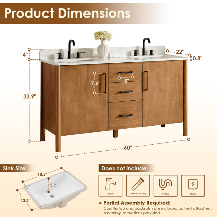 Velora 60" Double Bathroom Vanity