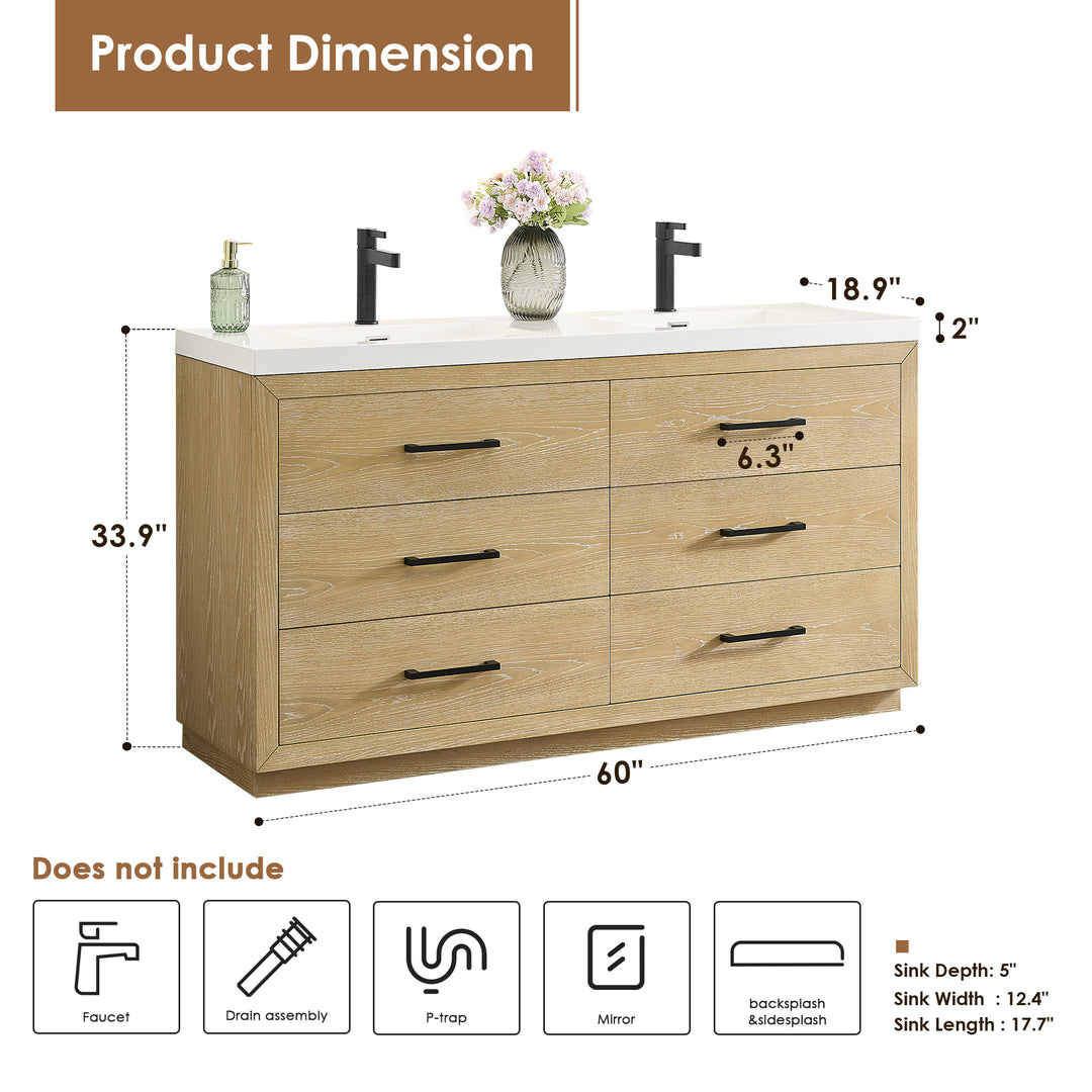 Sigrid 60" Double Bathroom Vanity