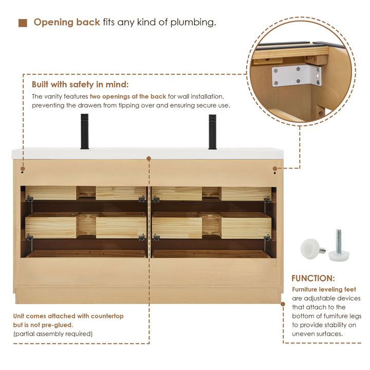 Sigrid 60" Double Bathroom Vanity