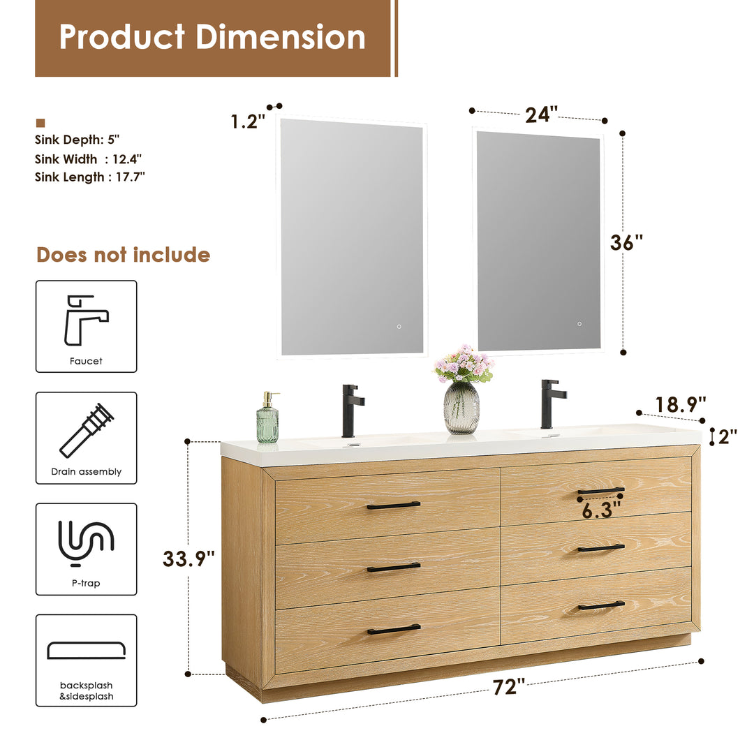 Sigrid 72" Double Bathroom Vanity