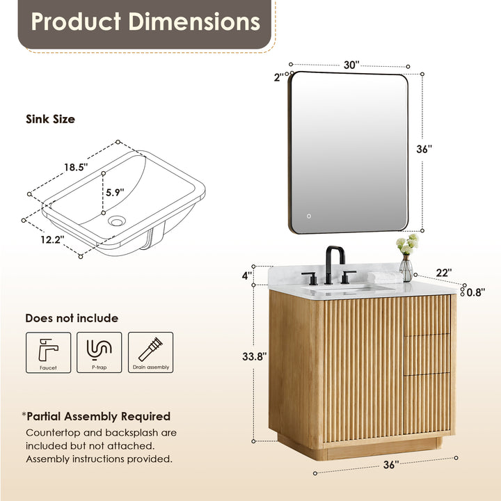 Clayton 36" Single Bathroom Vanity