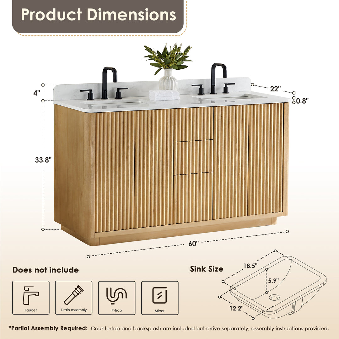 Clayton 60" Double Bathroom Vanity