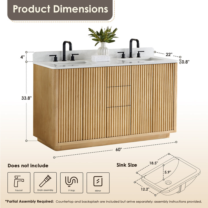 Clayton 60" Double Bathroom Vanity
