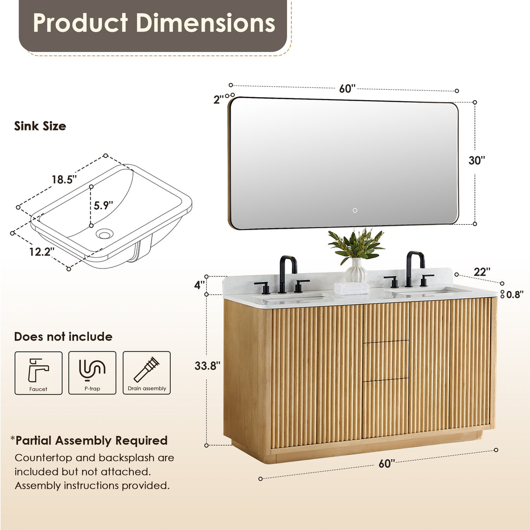 Clayton 60" Double Bathroom Vanity