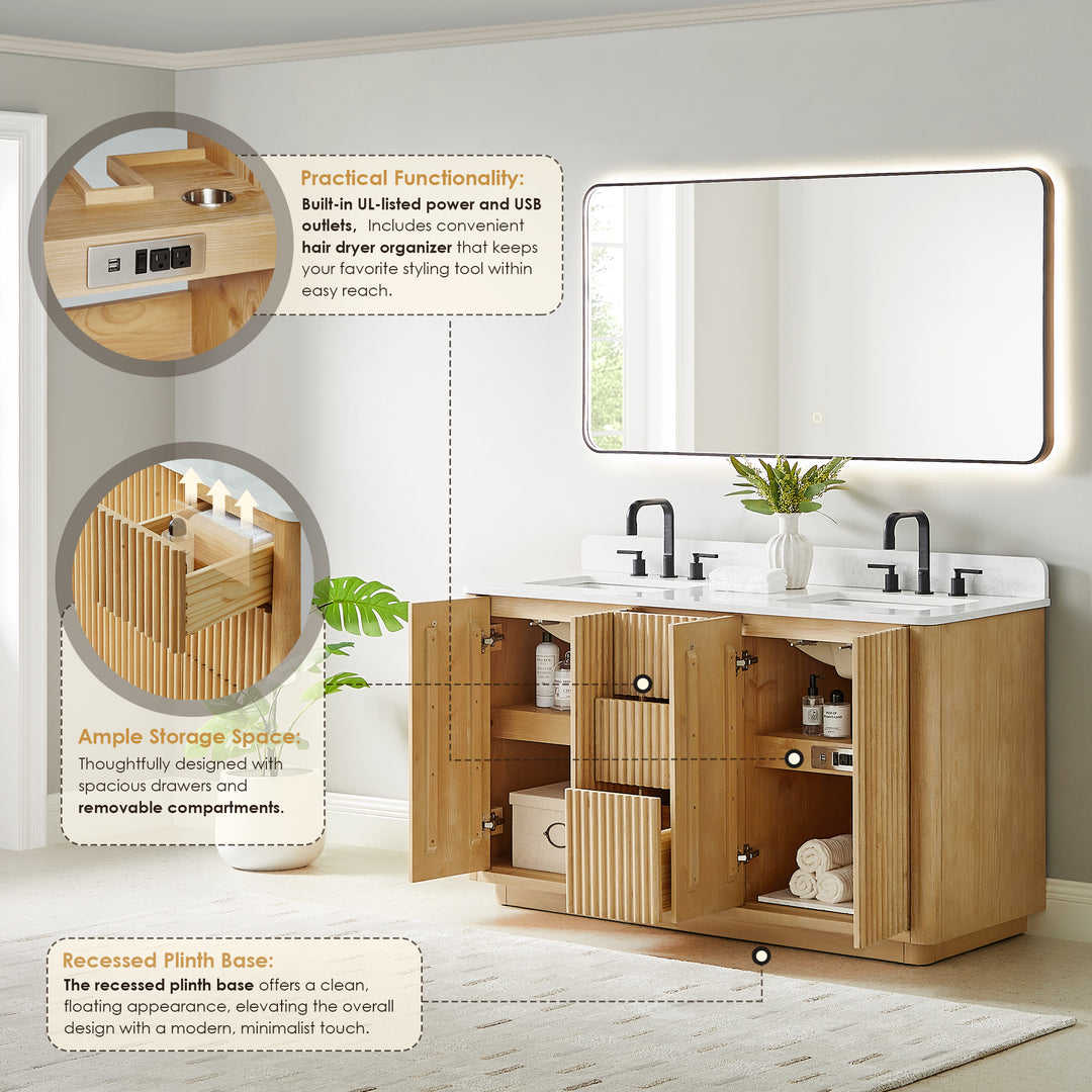 Clayton 60" Double Bathroom Vanity