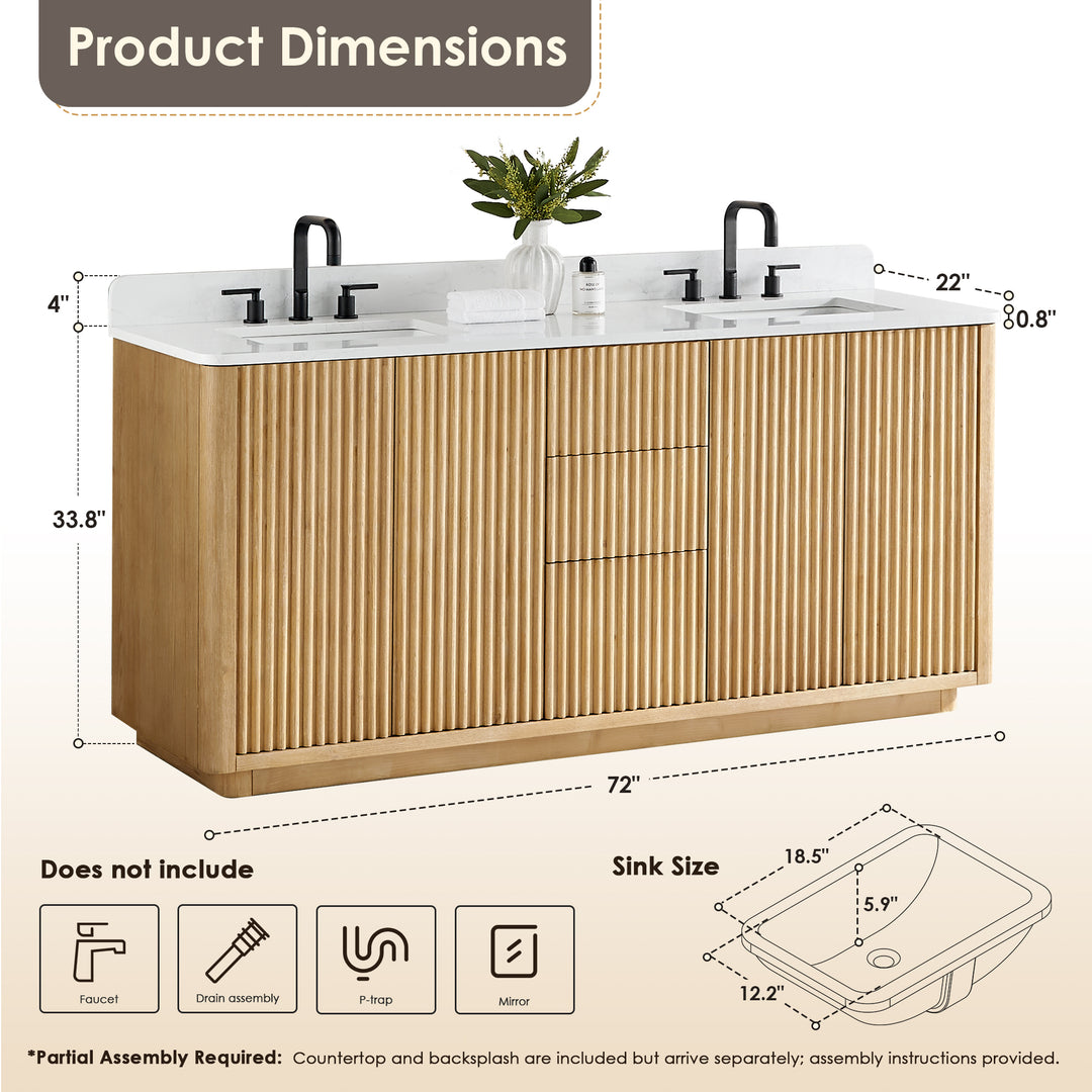 Clayton 72" Double Bathroom Vanity