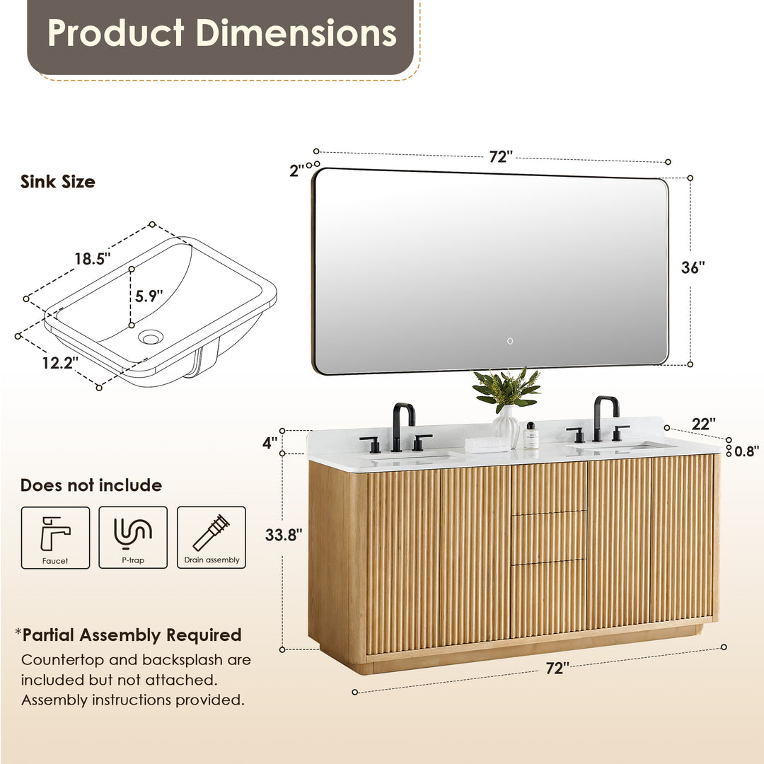 Clayton 72" Double Bathroom Vanity