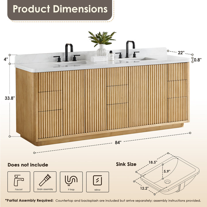 Clayton 84" Double Bathroom Vanity