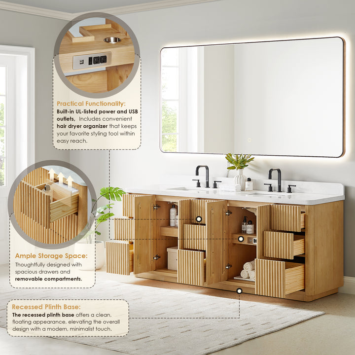 Clayton 84" Double Bathroom Vanity