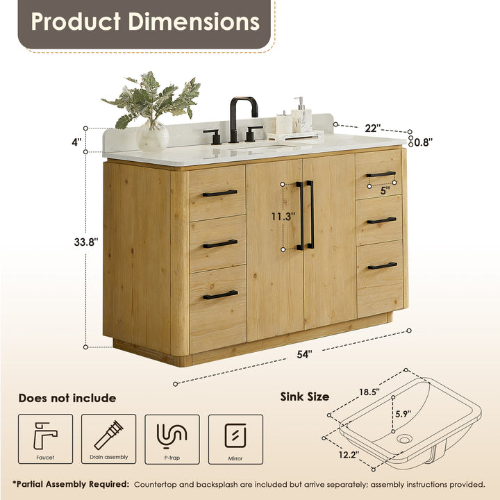 Serene 54" Single Bathroom Vanity