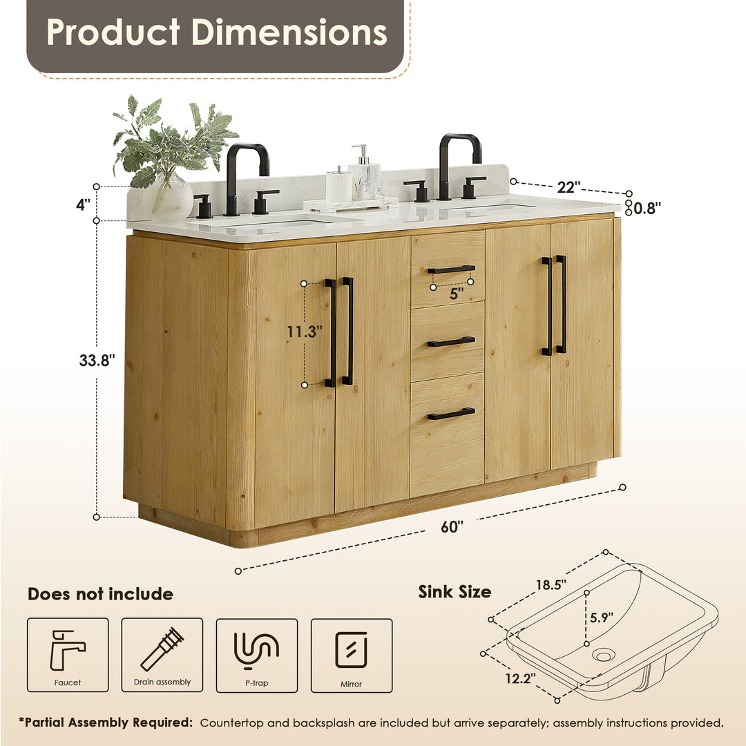 Serene 60" Double Bathroom Vanity