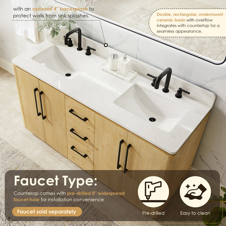 Serene 60" Double Bathroom Vanity