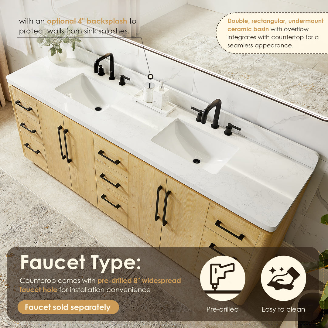 Serene 84" Double Bathroom Vanity