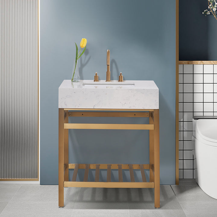 Merano 30" Single Stainless Steel Vanity Console