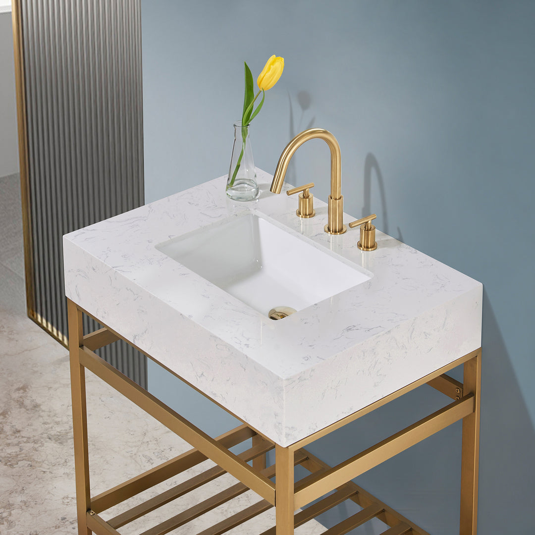 Merano 30" Single Stainless Steel Vanity Console