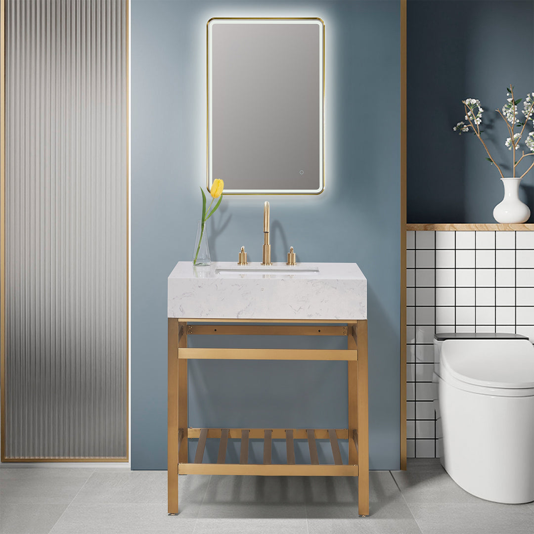 Merano 30" Single Stainless Steel Vanity Console