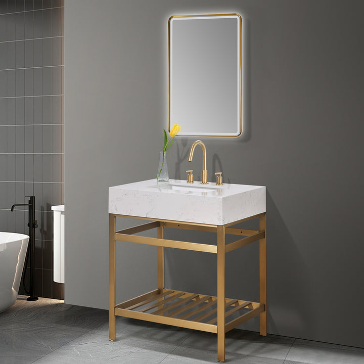 Merano 30" Single Stainless Steel Vanity Console