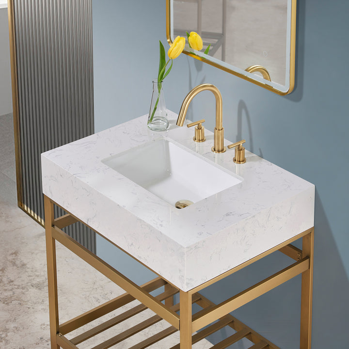 Merano 30" Single Stainless Steel Vanity Console
