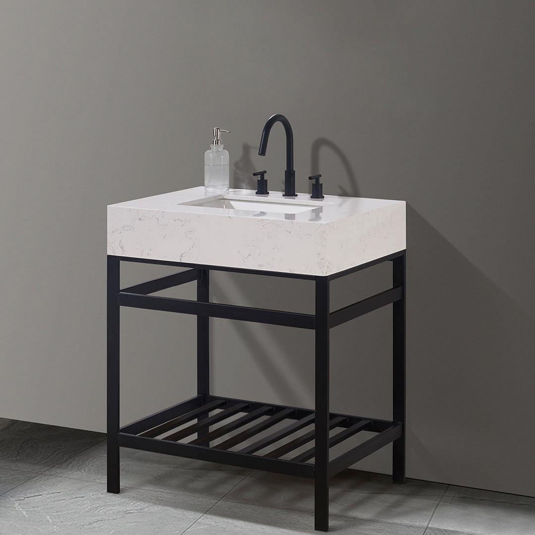 Merano 30" Single Stainless Steel Vanity Console