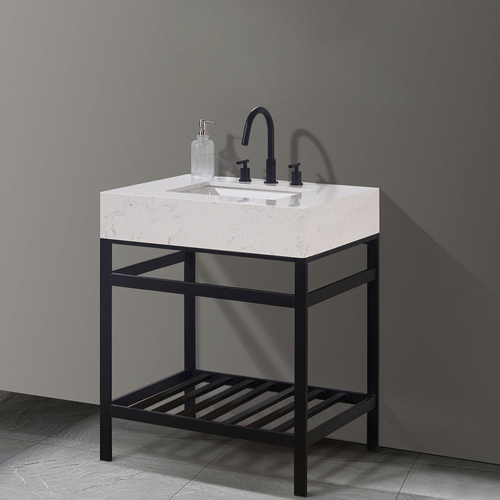Merano 30" Single Stainless Steel Vanity Console