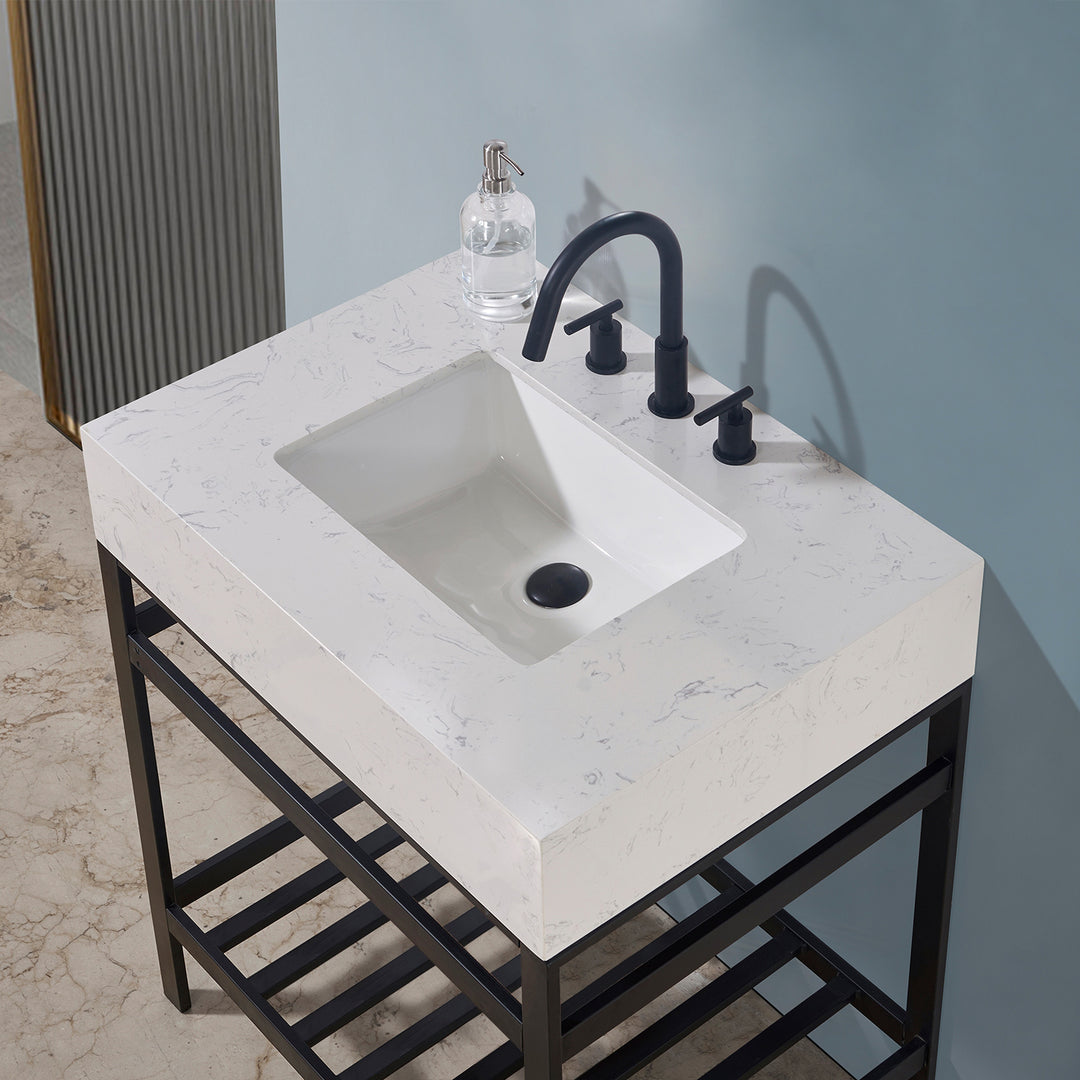 Merano 30" Single Stainless Steel Vanity Console