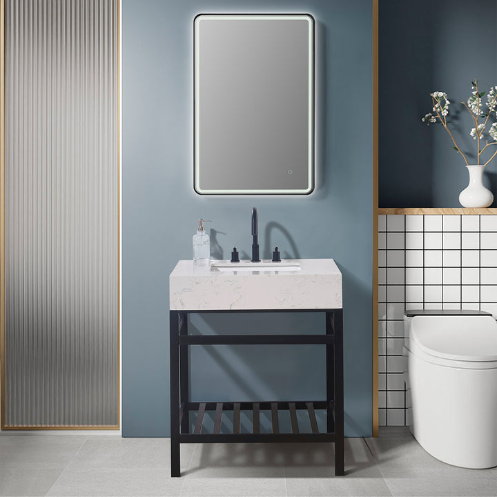 Merano 30" Single Stainless Steel Vanity Console