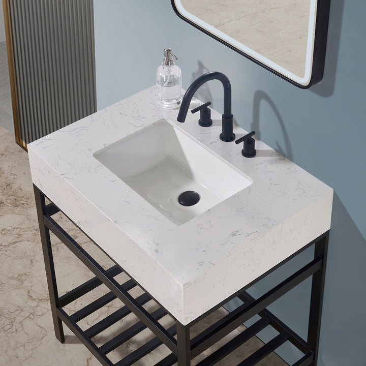Merano 30" Single Stainless Steel Vanity Console