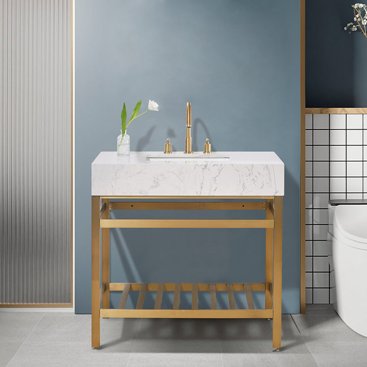 Merano 36" Single Stainless Steel Vanity Console