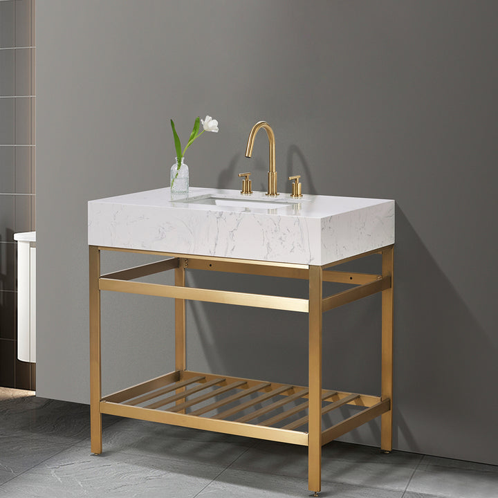 Merano 36" Single Stainless Steel Vanity Console