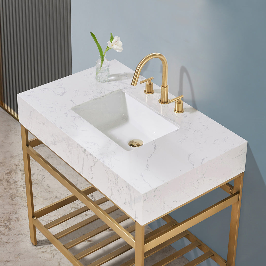Merano 36" Single Stainless Steel Vanity Console