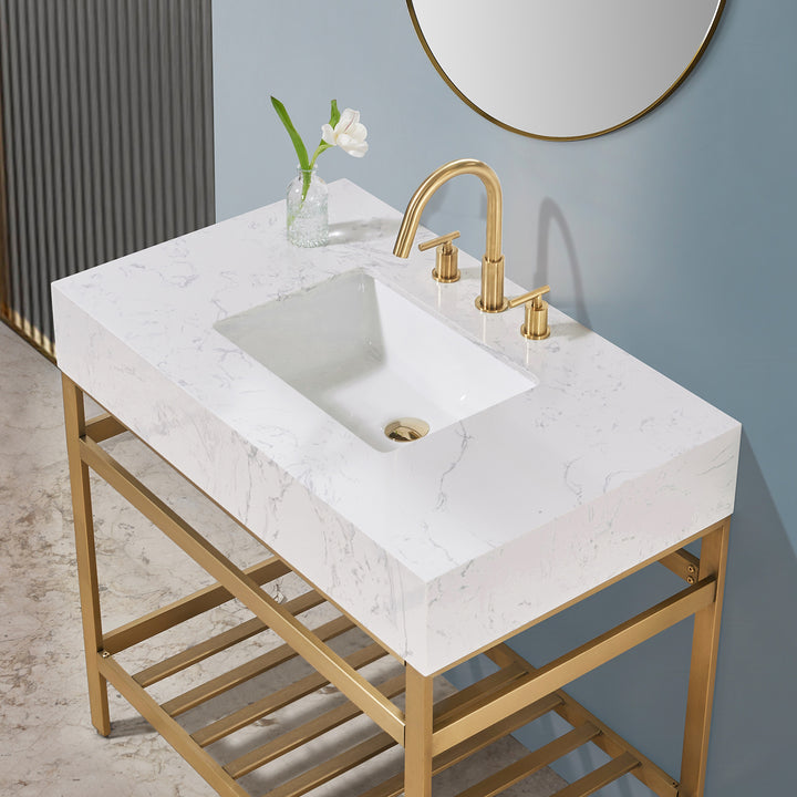 Merano 36" Single Stainless Steel Vanity Console