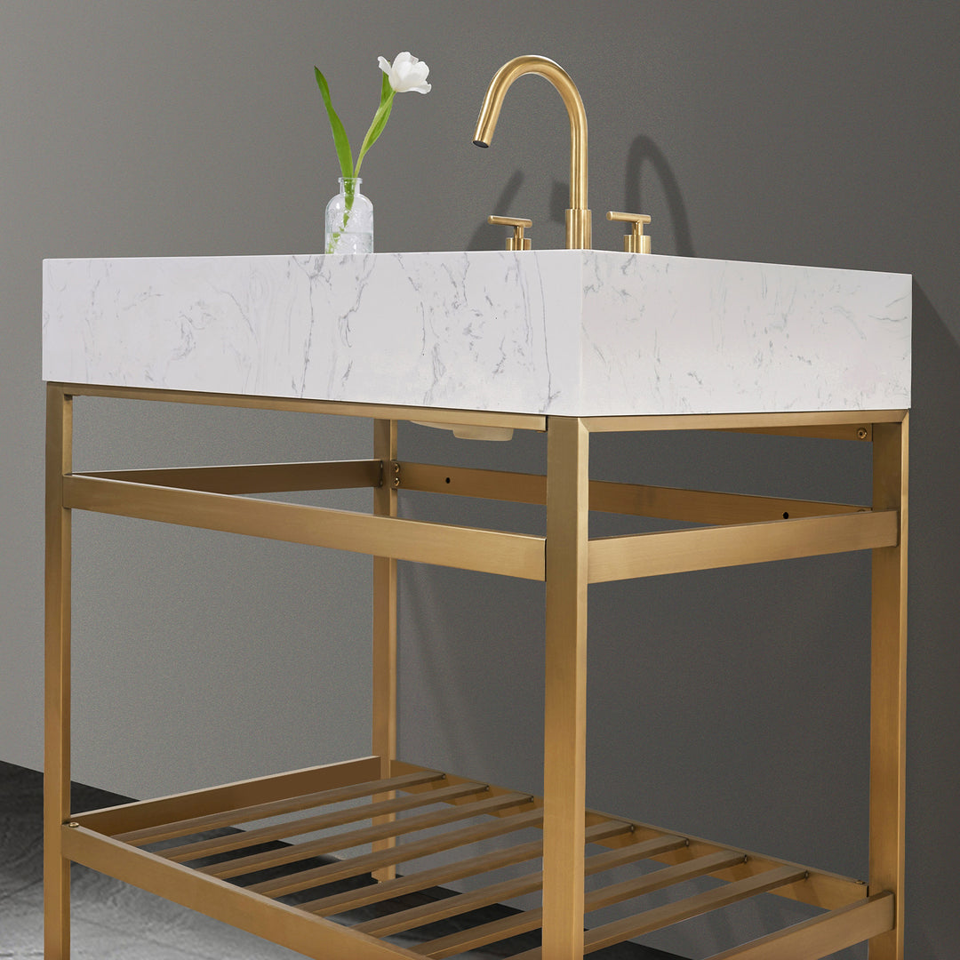 Merano 36" Single Stainless Steel Vanity Console