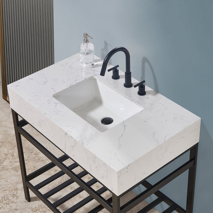 Merano 36" Single Stainless Steel Vanity Console