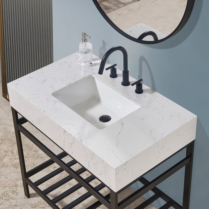 Merano 36" Single Stainless Steel Vanity Console