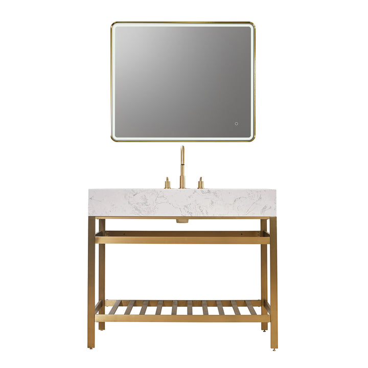 Merano 42" Single Stainless Steel Vanity Console