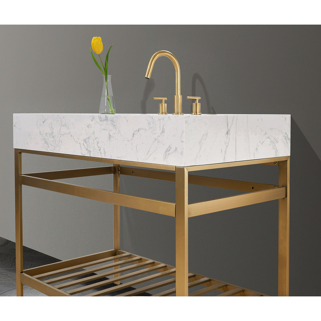 Merano 42" Single Stainless Steel Vanity Console