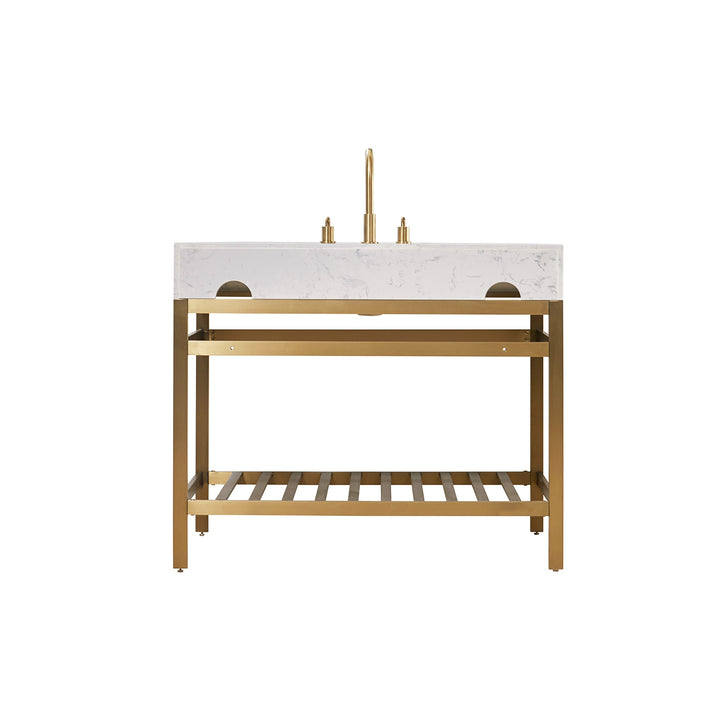 Merano 42" Single Stainless Steel Vanity Console