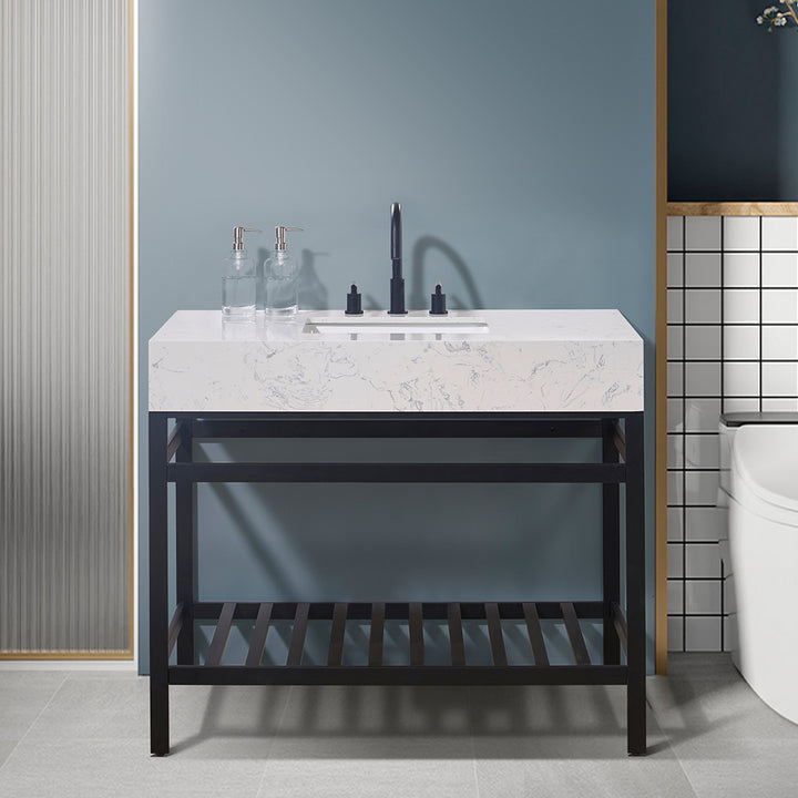 Merano 42" Single Stainless Steel Vanity Console