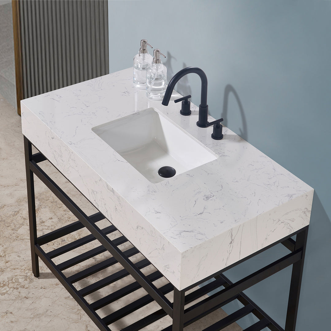 Merano 42" Single Stainless Steel Vanity Console