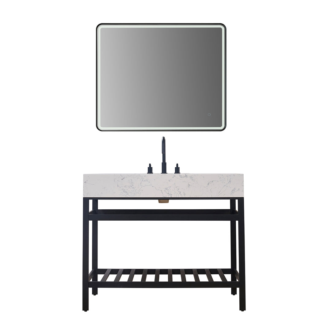 Merano 42" Single Stainless Steel Vanity Console