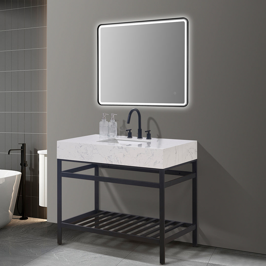 Merano 42" Single Stainless Steel Vanity Console