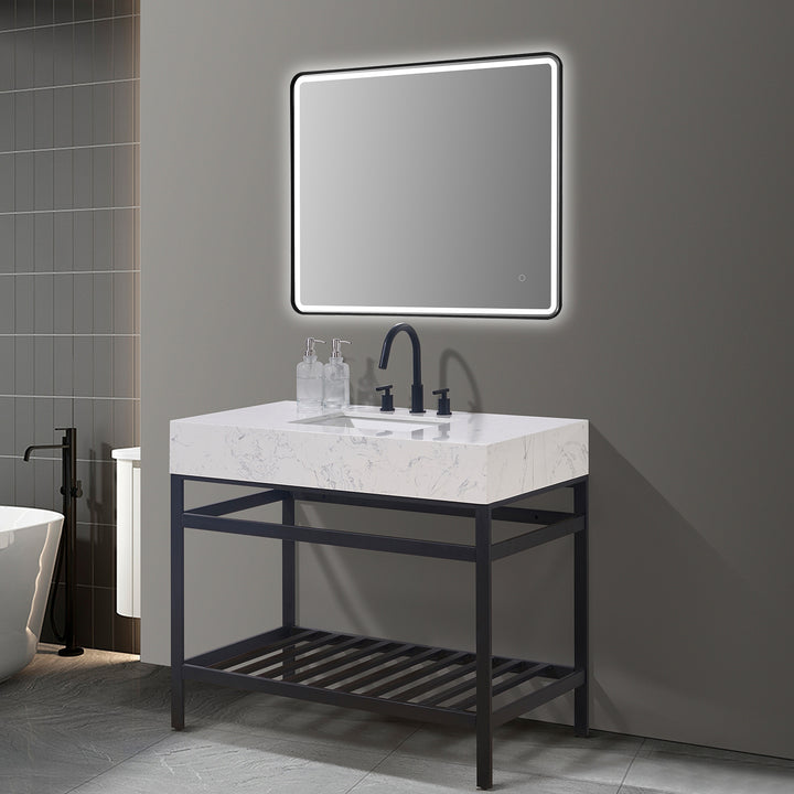 Merano 42" Single Stainless Steel Vanity Console